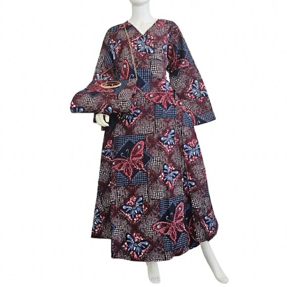 Utopia Africa Designs Dresses & Skirts - ANKARA WRAPPED MAXI DRESS WITH POCKETBOOK